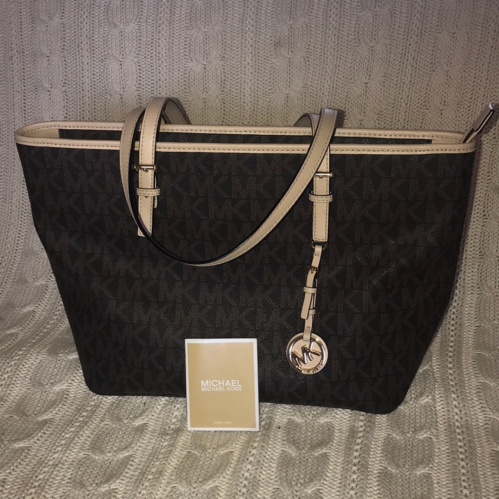 Brown Michael Kors Large Monogram Tote